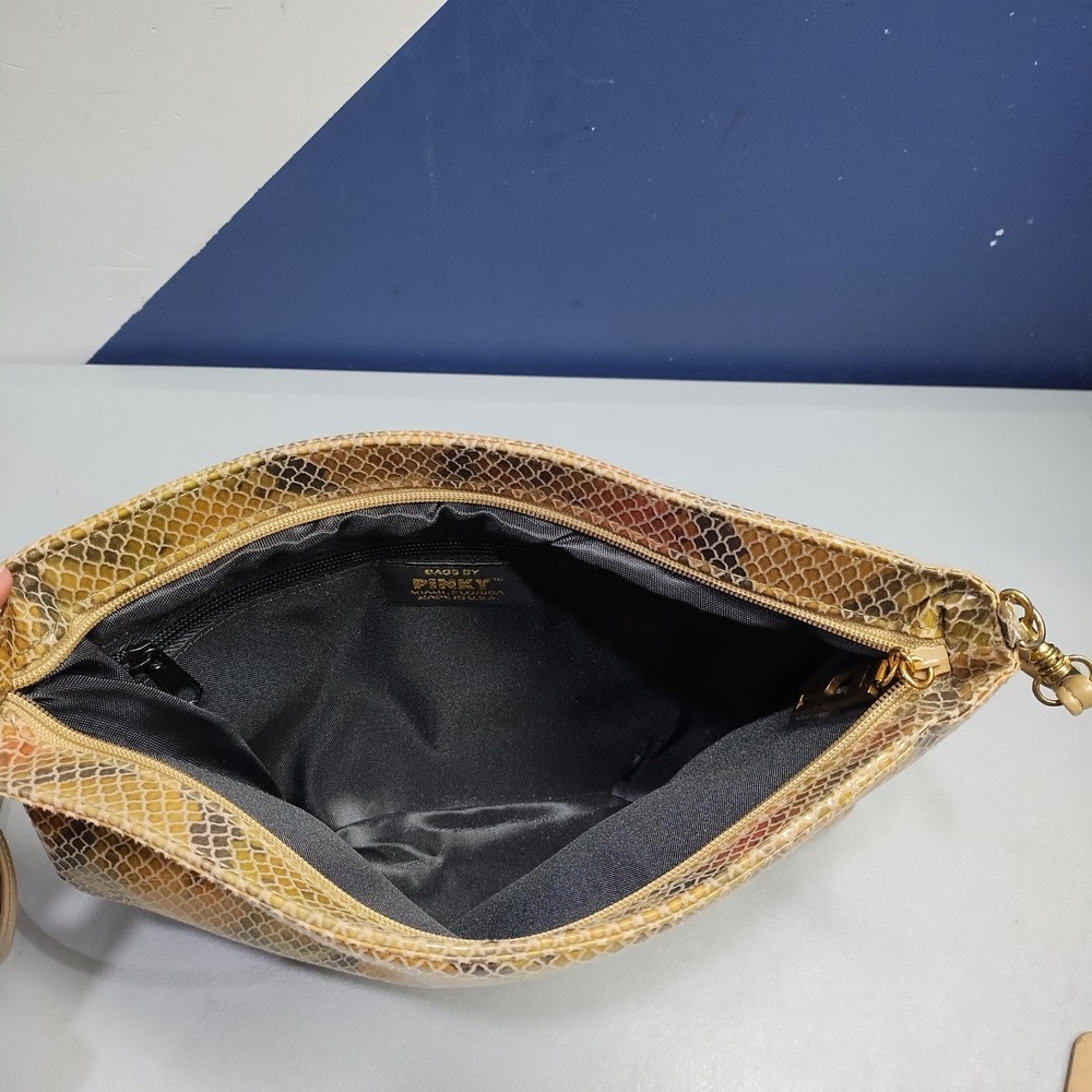 Bags By Pinky Crossbody Bag Womens Multi Snakeskin Leather Detachable Strap - Picture 5 of 8